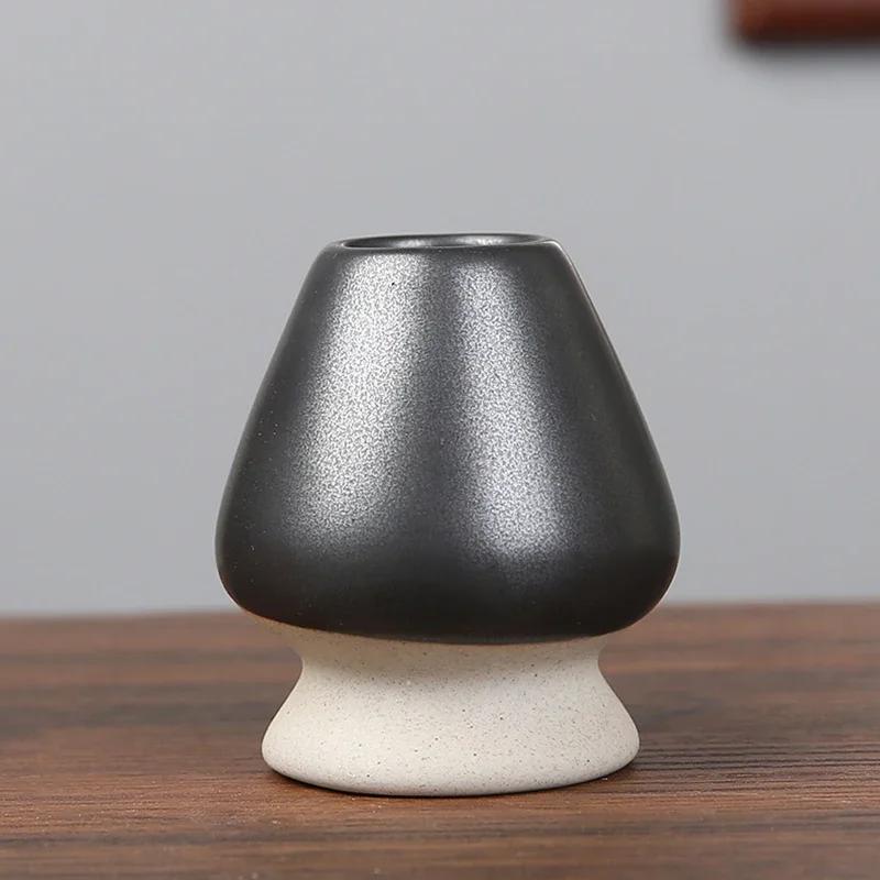 

Керамический держатель Часен Подставка Чаша Японский зеленый чай Матча Бамбуковый венчик Мельница Чайные принадлежности Аксессуары Держатель Чайная посуда для дома чёрный