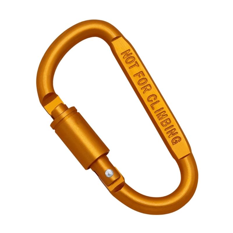 Heavy Duty Twistlock D-Shape Buckle Rock Climbing Carabiner Replacement Aluminum Alloy Mountaineering D Ring Clip жёлтый