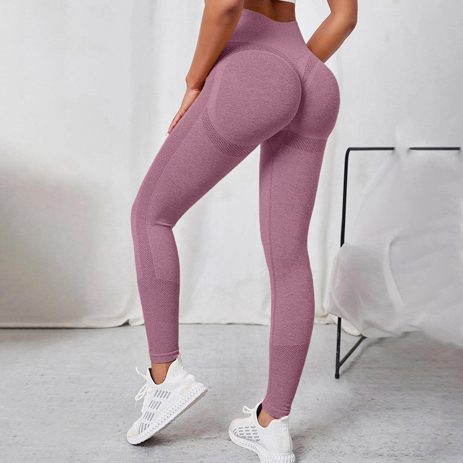 

Seamless Dot Yoga Leggings for Women - Hip Lift & Tight Fit Medium фіолетовий/червоний