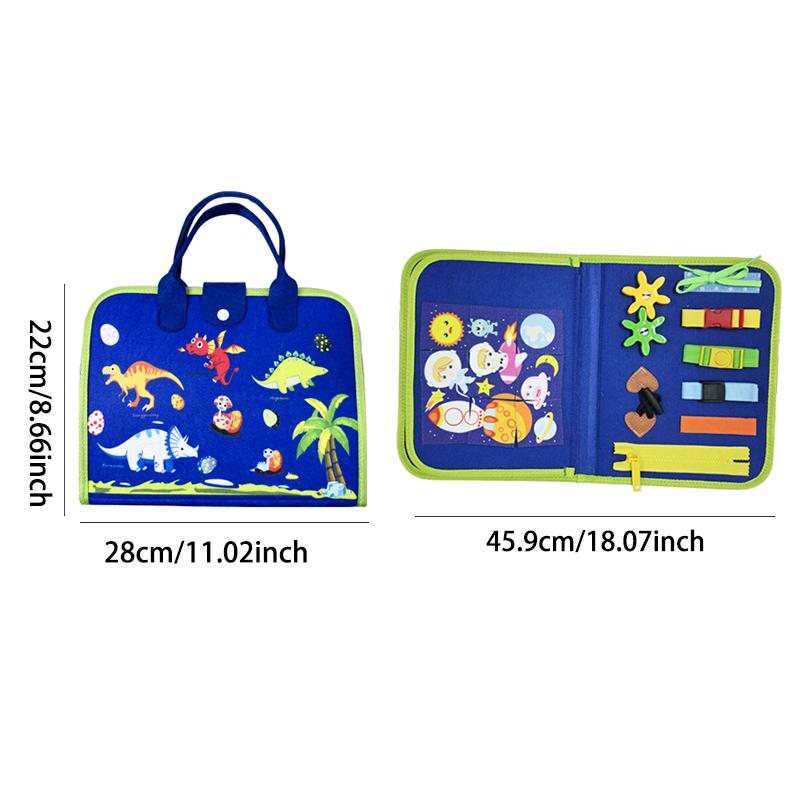 Educational Children's travel toy felt activity quiet busy board, an sensory learning book for basic dressing hand movements