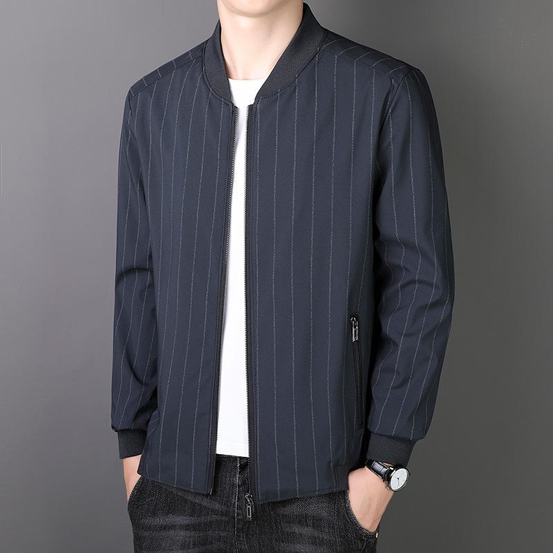 

Весенне-осенняя мужская куртка для мужчин среднего возраста, в корейском деловом повседневном стиле, с воротником бейсболки, мужской топ, простая одежда XXXXXL чёрный