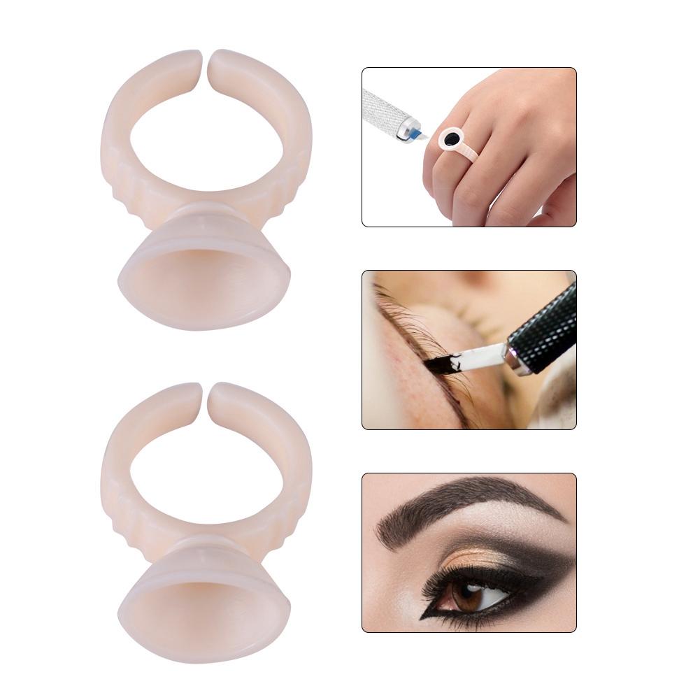 3 Types 100pcs Silicone Semi Permanent Tattoo Ink Ring Cup for Pigment Holder