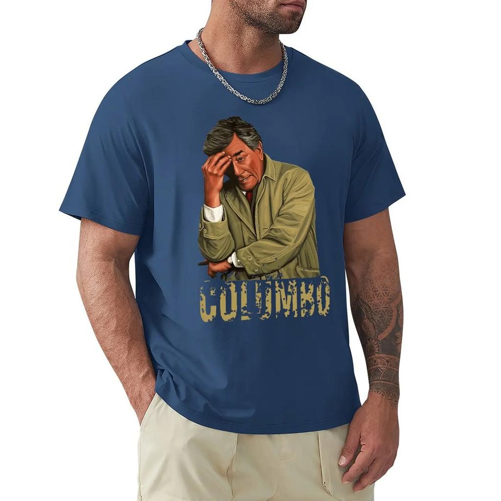 Columbo Retro Peter Falk Tričko Harajuku Krátký rukáv Tričko 100% Bavlna Grafické tričko Topy