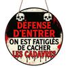 2D Flat Aluminum French-style Fun Warning Signs and Plaques, Available In Various Sizes. Vintage Dripping Skull Wall Decorations, Suitable for
