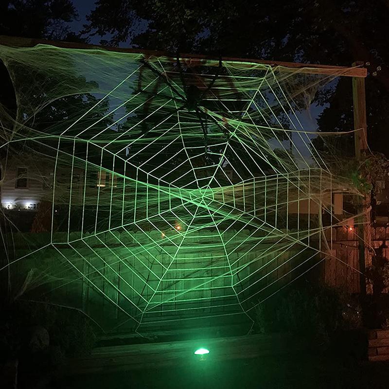 Halloween Decoration Spider Web Giant Spider Web Black White Giant Elastic Spider Web Ghost Room Escape Terror Decoration Prop