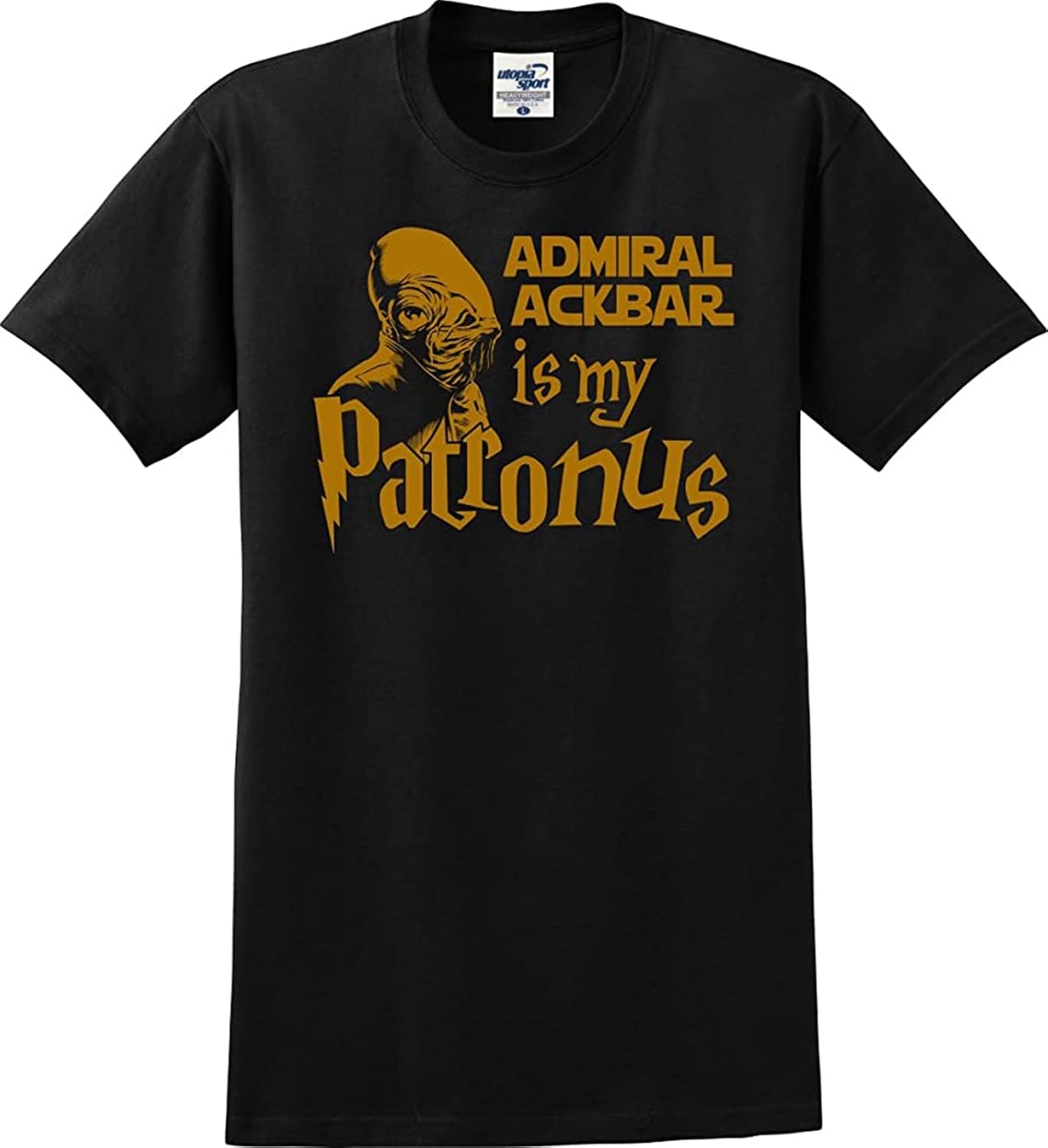 Admiral Gial Ackbar is My Patronus Parody T Shirt Printed Black Graphic Top Tee for Men M чёрный
