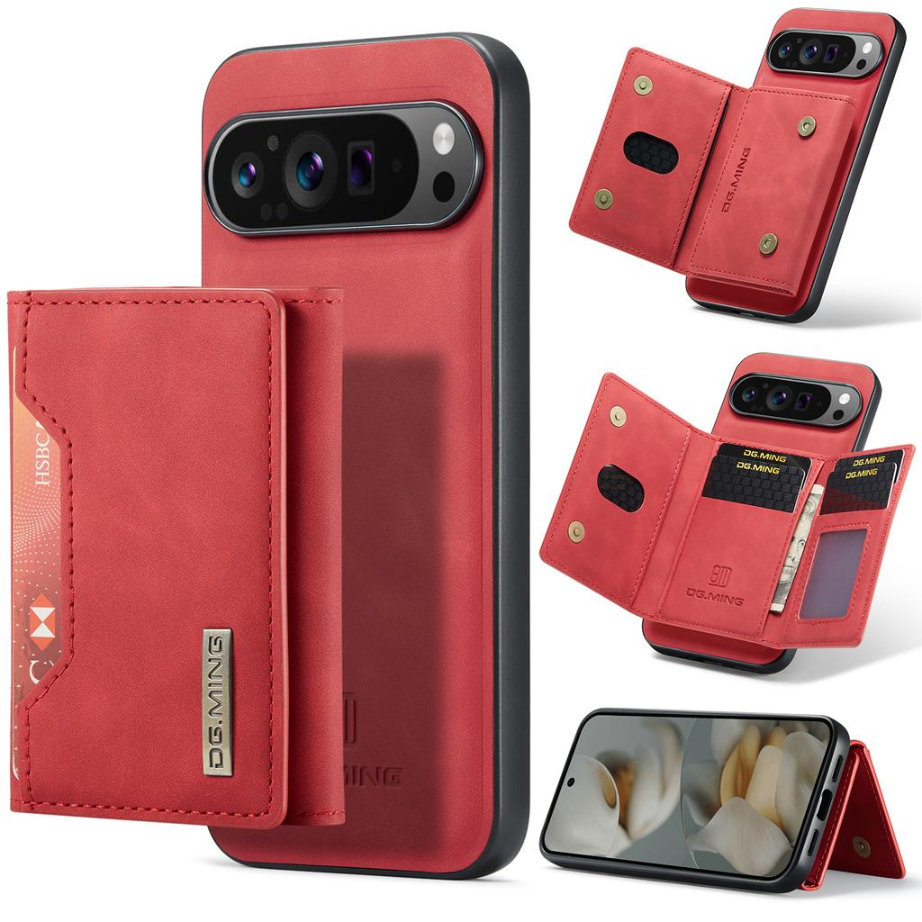 DG.MING M2 Series for Google Pixel 10 Pro XL Case PU+PC+TPU Phone Cover Detachable Wallet