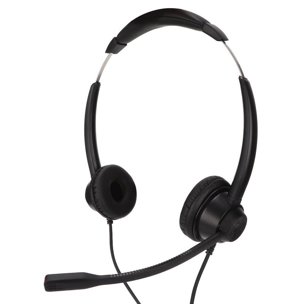 Binaurales 3,5-mm-Business-Headset Doppelseitiges Headset mit HD-Stereo-Sound für Konferenzgespräche, Callcenter, Online-Kurse