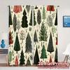 2D Flat Printing  JIT 2pcs   Curtains (Without Rod) Festive Forest(1) Minimalist Chic Curtains Polyester Easy Install Curtains