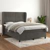 3129334 vidaXL Divan Bed and Mattress Dark Grey 140x200cm Velvet