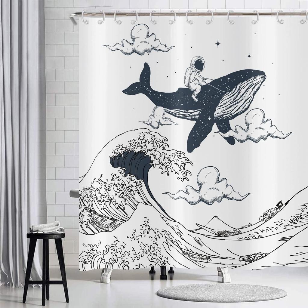Funny Cute Puppy Animal Pattern Shower Curtain 180x 180cm, Kids Bathroom Decorative Shower Curtain Waterproof