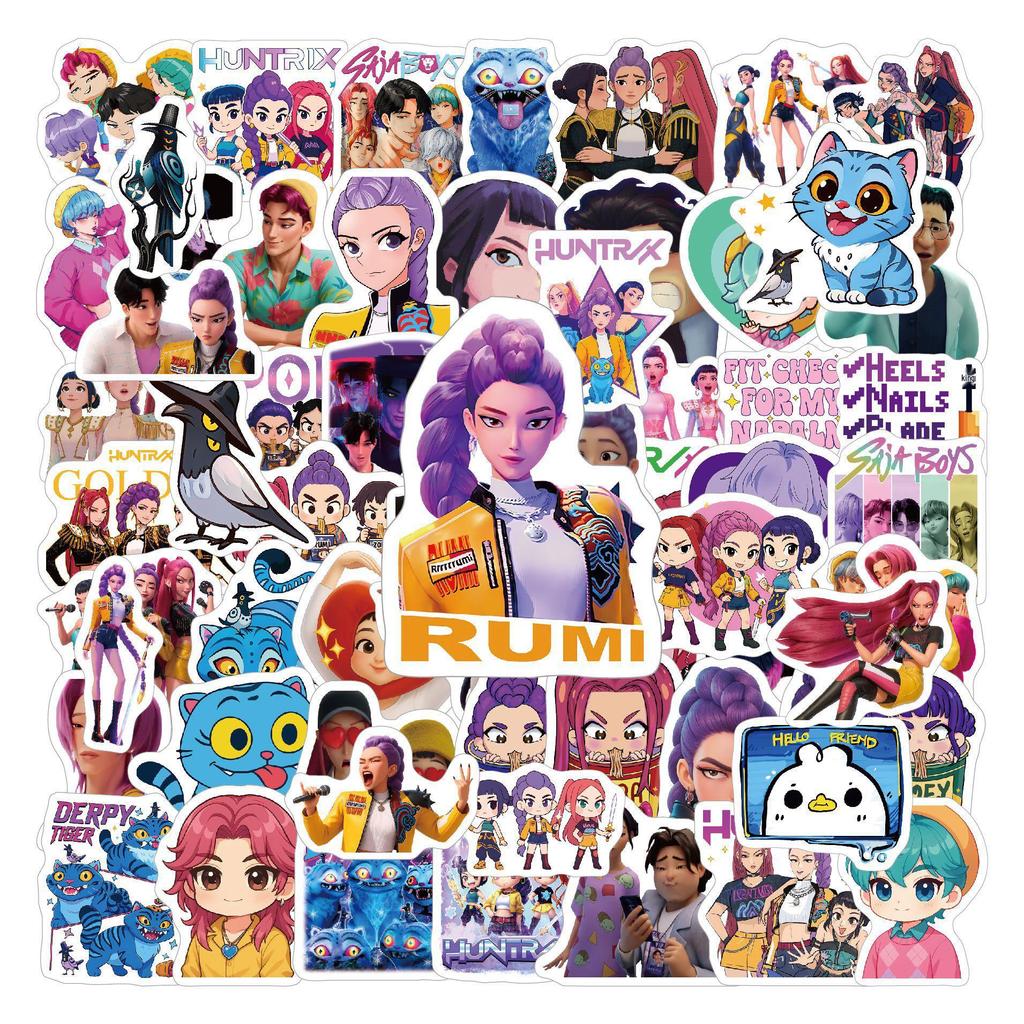 69 Korean KPOP Demon Hunter Glossy Stickers for Backpacks & Decoration