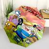 1 PC Automatic Folding Umbrella - Adventure Time Pattern Portable Foldable Design With 8 Ribs Christmas Birthday Gifts