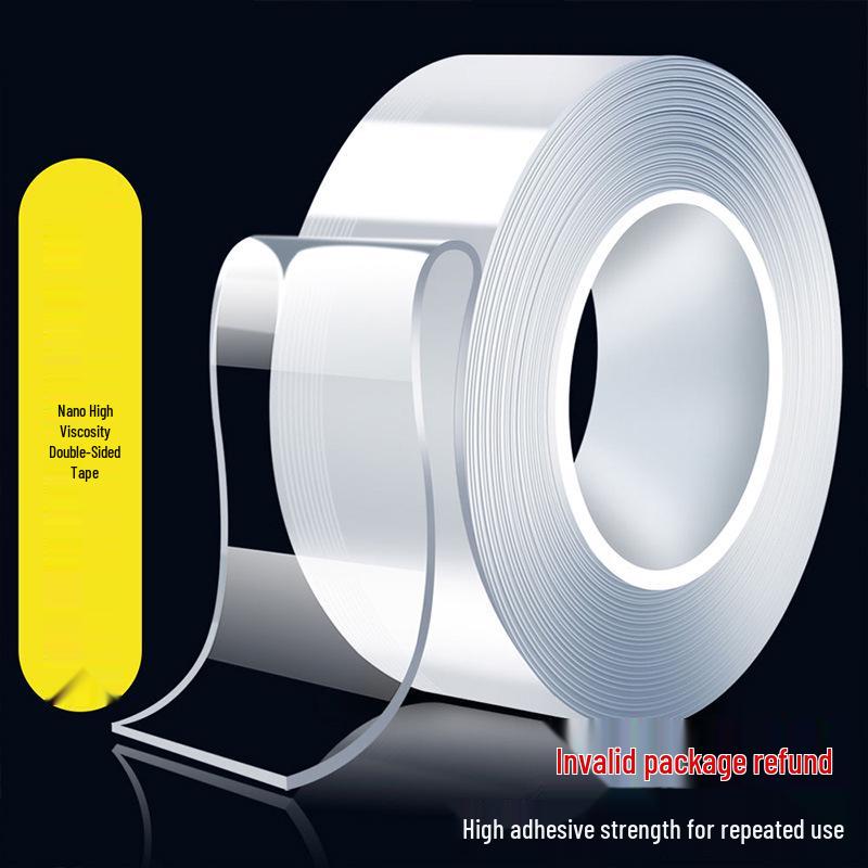 

Прозрачная нано двухсторонняя акриловая лента - Водонепроницаемая, Без следов, Устойчивая к высоким температурам, Маленькая трубка с отверстием 3,8 1mm thick, 5cm wide, 3m long