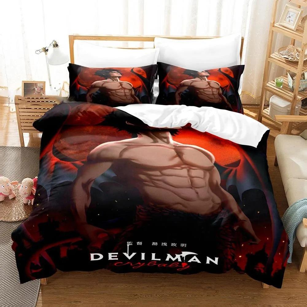 Devilman Crybaby Bedding Set Boys Girls Twin Queen Size Duvet Cover Pillowcase Bed Boys Adult Fashion Home Textileextile