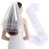 Bridal Bow Embroidery Pearl Veil Shoulder Strap Set Bride To Be Bachelorette Party Dress Up