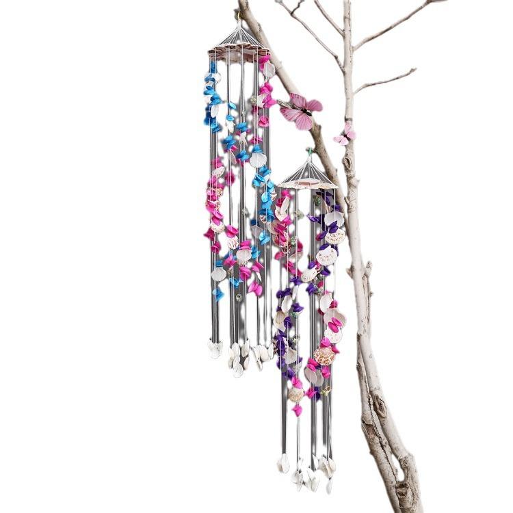 Bunte Muscheln Exquisiter Japanischer Stil Doppeldrache Weiße Farbe Windspiel Modeschmuckgeschäft