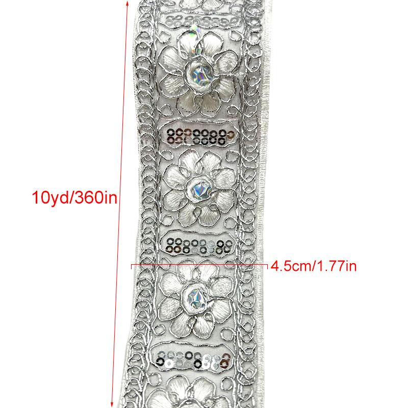 4.5cmx10Yards DIY Materials Bohemian Style Sewing Accessories Multi-Function Floral Embroidery Curtain Decor Multiple Colors