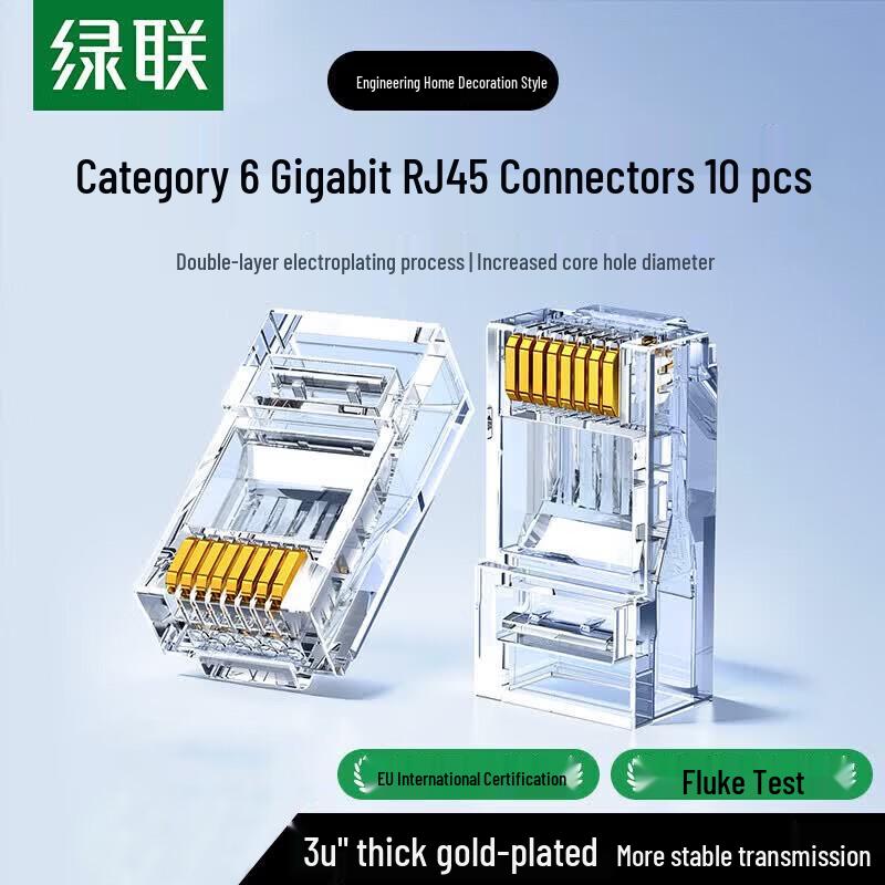 UGREEN CAT6 RJ45 Unshielded Ethernet Connector (10-Pack)