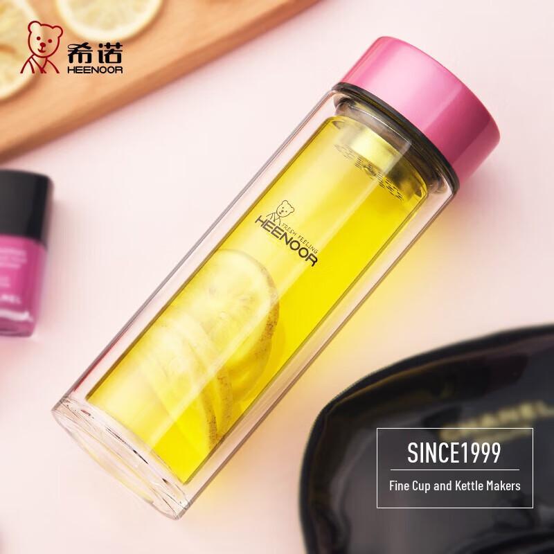 Xeno Double-Layer Portable Glass Water Cup