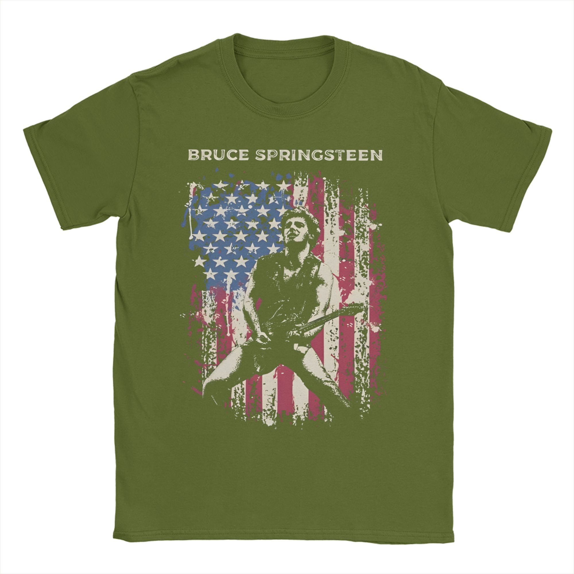 Bruce Springsteens    Men T Shirt Music Amazing Tee Shirt Short Sleeve O Neck T-Shirt Cotton Classic Clothes 4XL