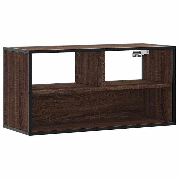 VidaXL TV Stand Brown Oak 80x31x39.5 Cm Engineered Wood and Metal, TV Stand, Media Cabinet, TV Console, HiFi Cabinet, 848928
