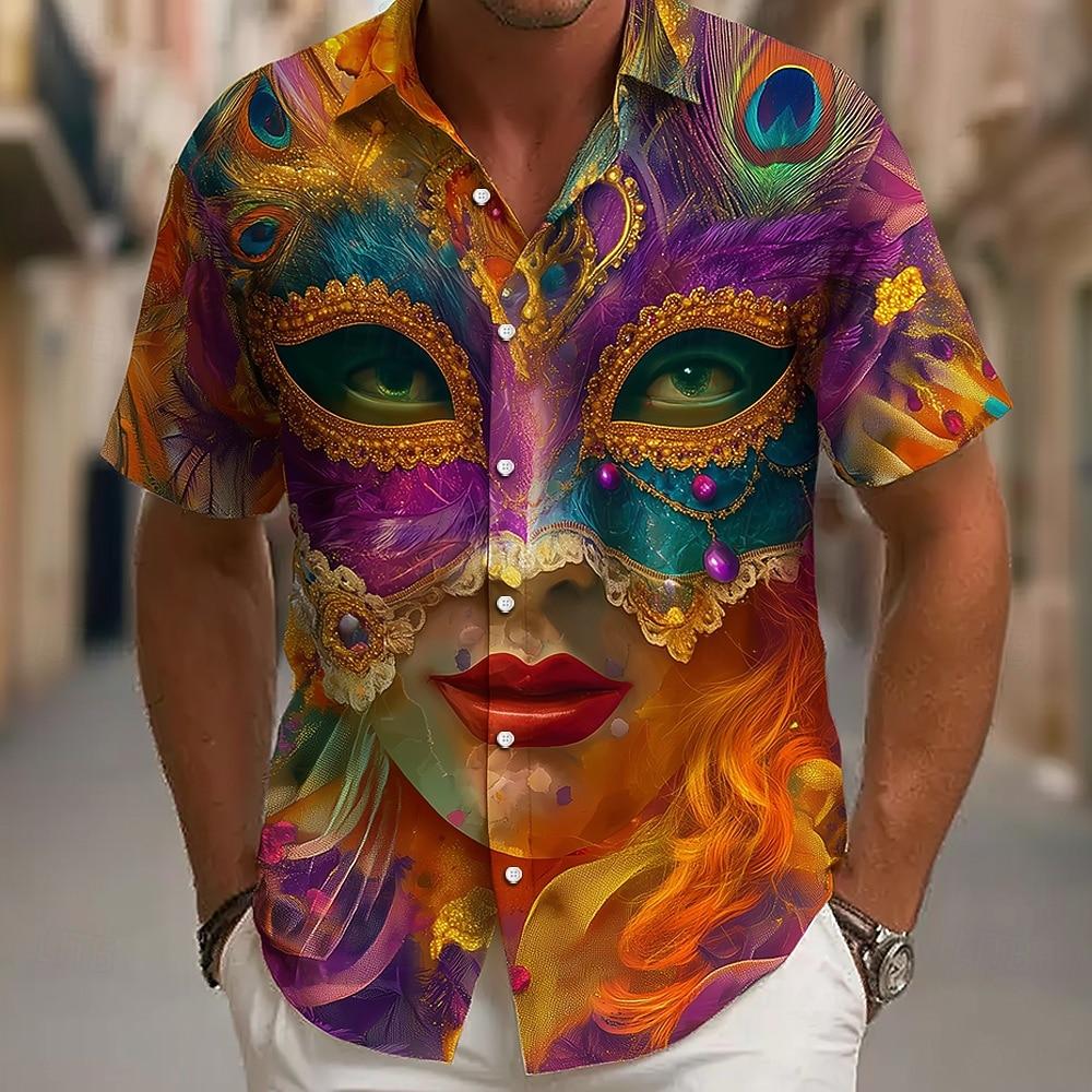 Ropa de Vacaciones para Hombre, Camisa Casual de Moda con Cuello y Botones, Ropa Diaria para Exteriores y Calle