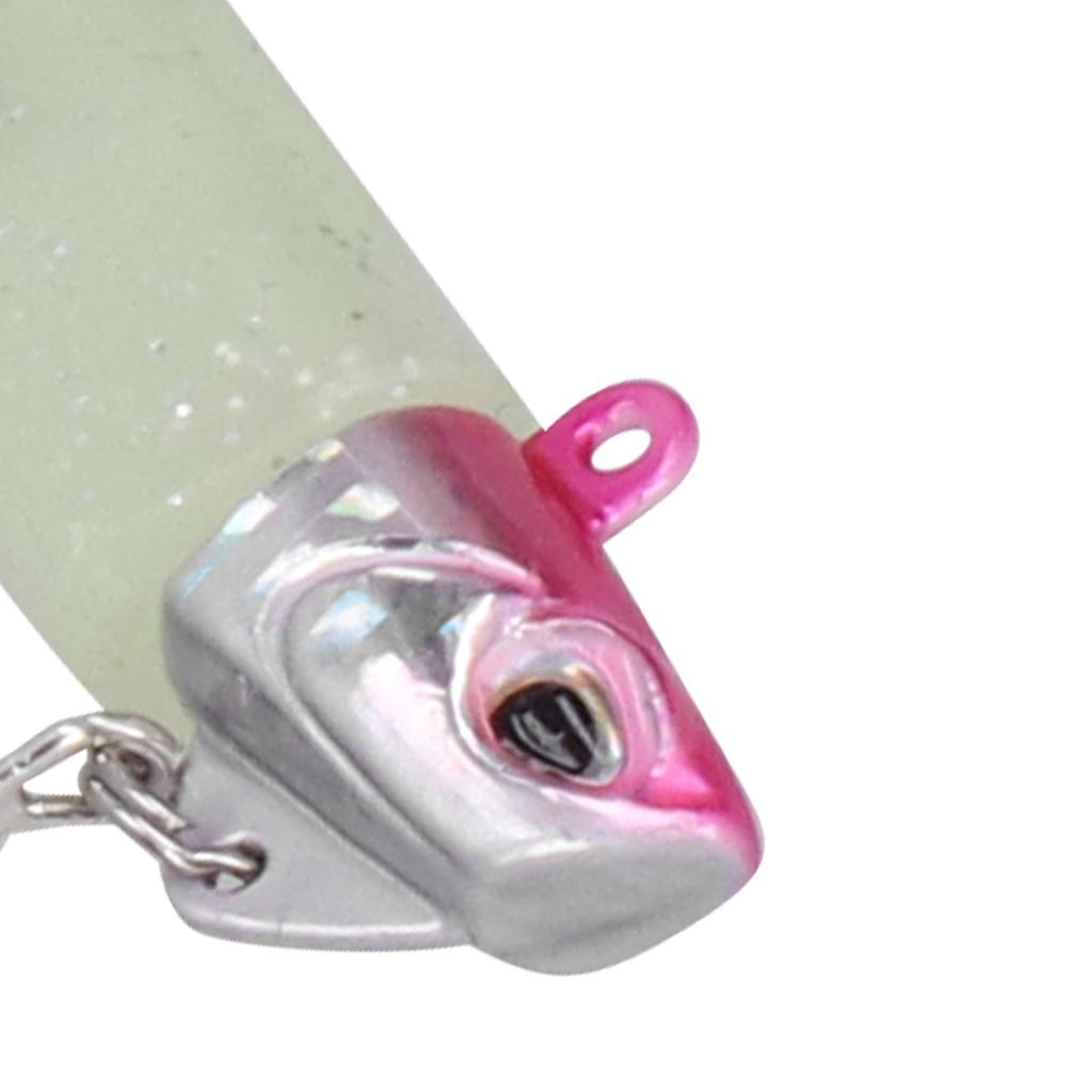 2Pcs Curved Cutter Heads Sea Fishing Double Hook T Tail Soft Simulation Lure Bait