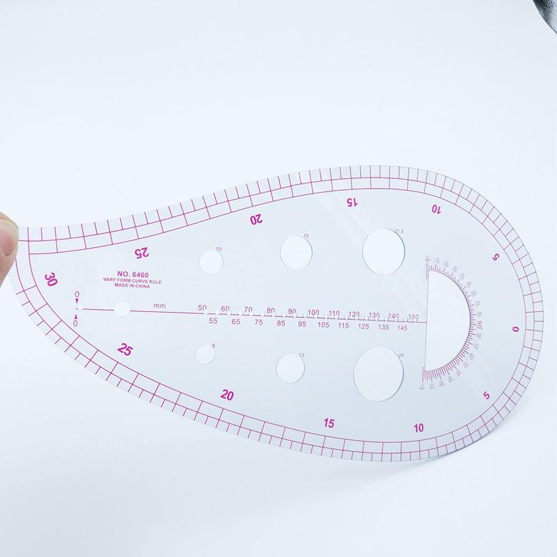 4Pcs/Set Fashion Sewing Ruler Metric Ruler Curve Pattern Classification Painted Icon Ruler Measurement Template