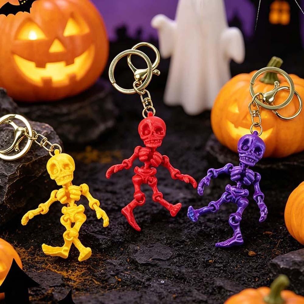 Articulated Joints Articulated Skeleton Key Ring 3D Printing Skull Bag Pendant  Car Keys