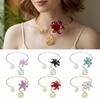 Multi Layered Iris Flower Necklace Iron Zinc Zinc Alloy Neck Creative Flower Collarbone Chain  Daily
