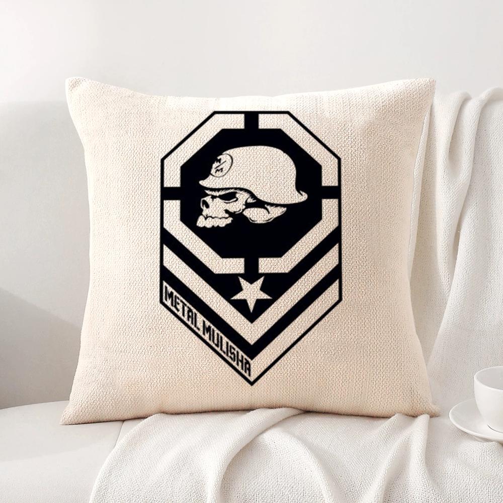M-Motocross M-Metal Mulishas Cushion Cover Summer Coolness Linen Fabric Double-Sided Printing Pillow Case Sofa Home Decor Gift