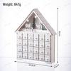 White 24-Day Christmas Countdown Calendar Ornament for Home Decorations