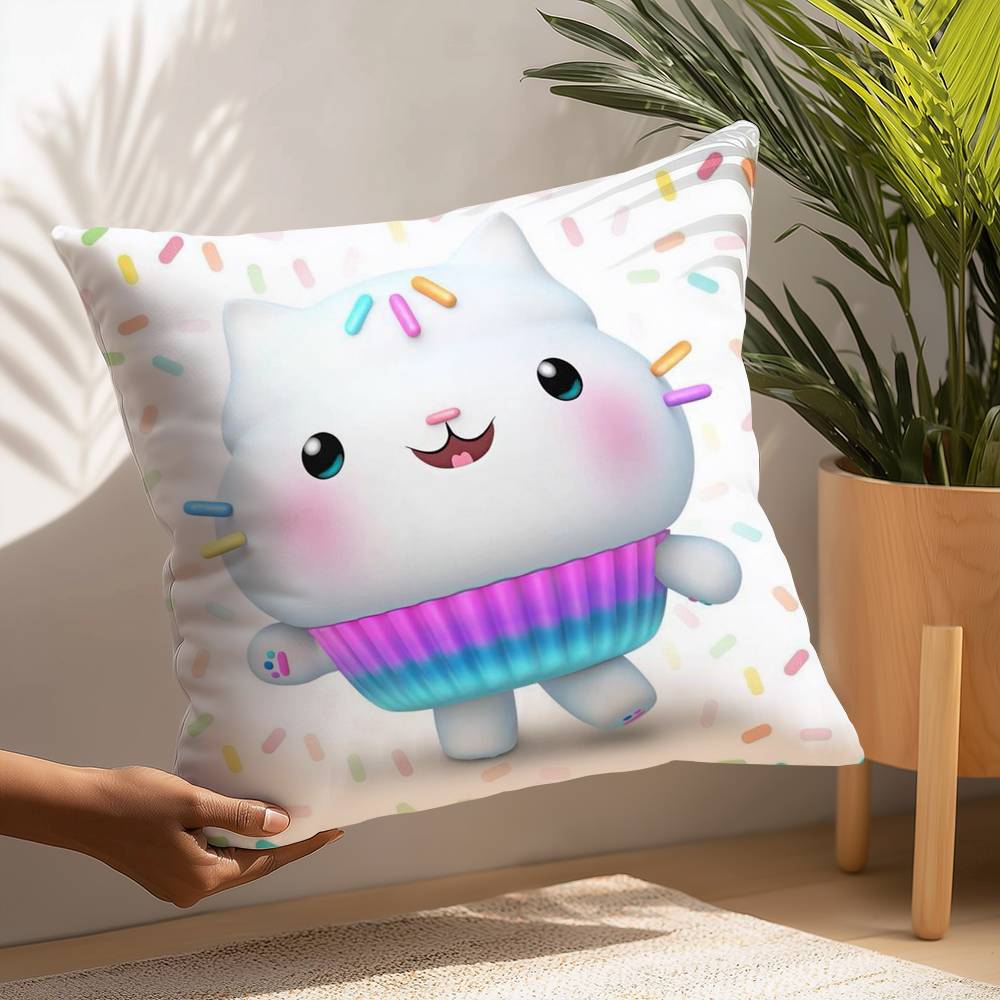 Cartoon Gabbys Mercat Cat Pillow Case Plush Fabric Soft  Pillowcase Double Sided Print Cushion Cover Household Gifts