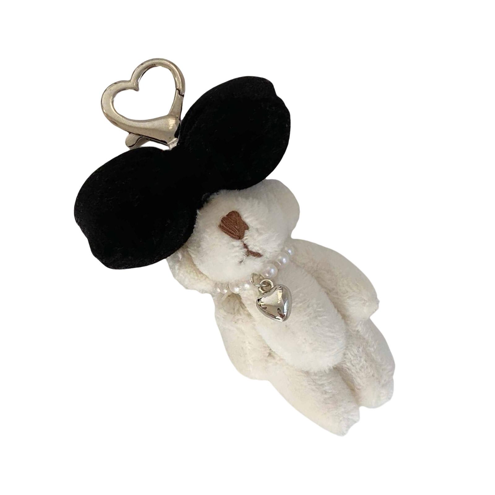 

Плюшевый брелок-мишка с красочным бантом, подвеска в виде животного, шарм для мобильного телефона, украшение, элегантный брелок для женщин и детей 1