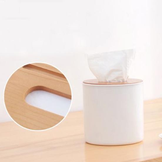 Tissue Box Sturdy Space Saving PP Log Cover Tissue Box for Living Room