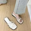 Flat-bottomed Silver Sandals French Small Cool Slippers Fairy Shoes 2025 New Summer Fashion Wear Beach Sandals