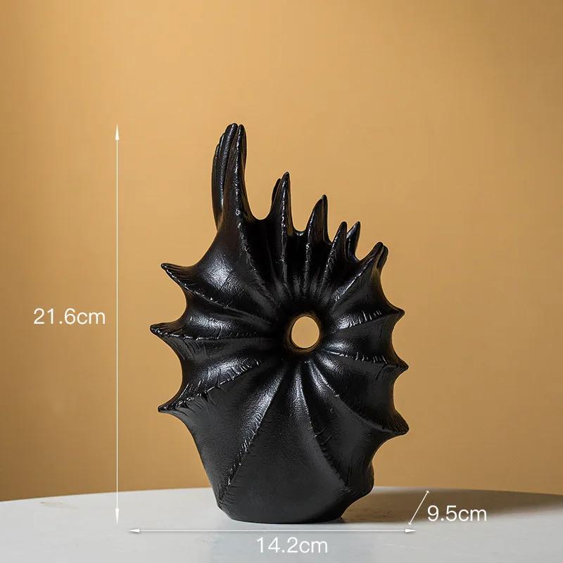 

Ceramic Vase Hollow Conch Shape Sea Shell Artificial Flower Arrangement Accessories Flower Vase Home Decoration Accessories