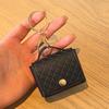 Imitation Leather Keychain Pendant Rhomboid Embossing Mini Handbag Shape Keychain with Dual-Purpose Buckle Backpack Accessories