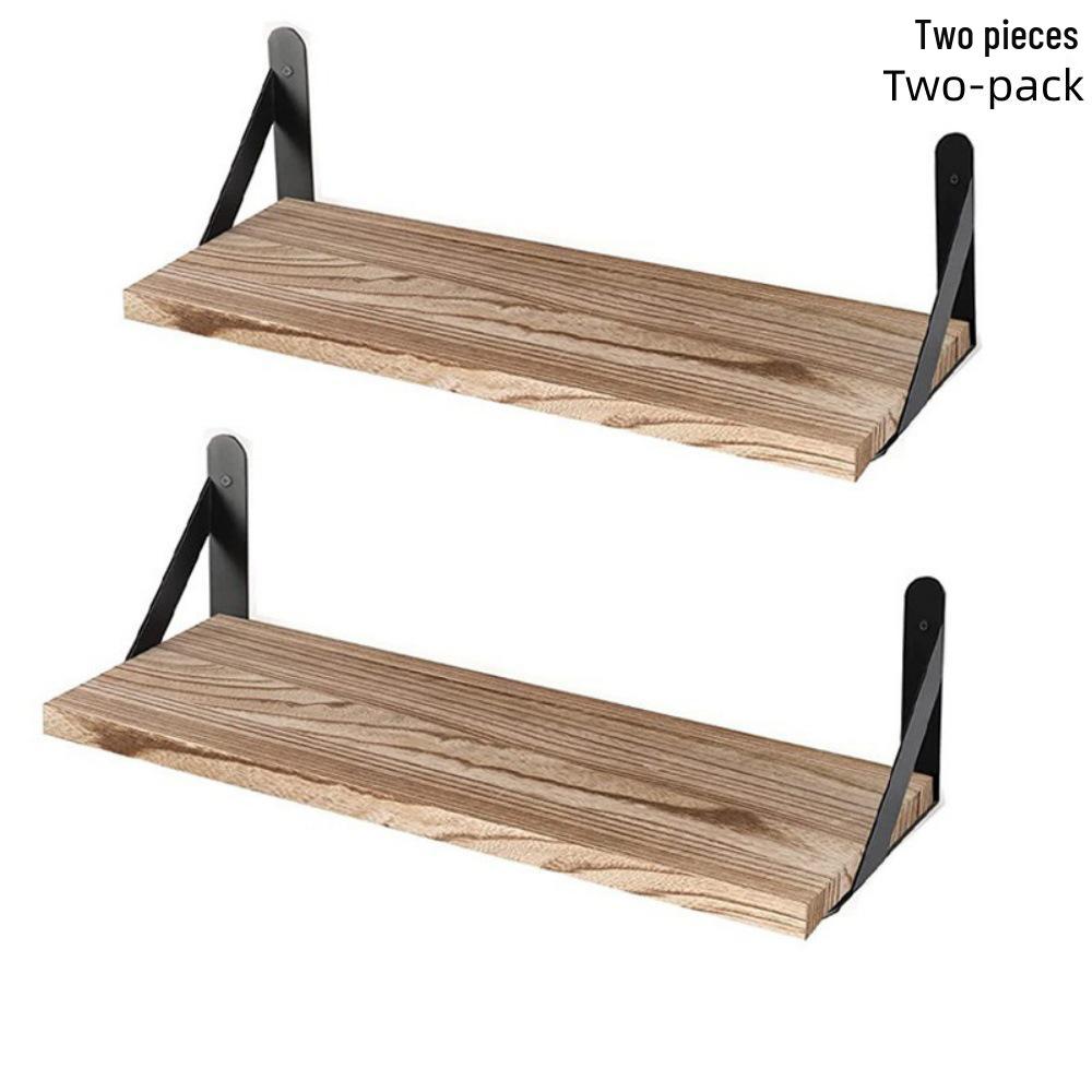 Solid Wood Wall Storage Rack for Living Room or Bedroom