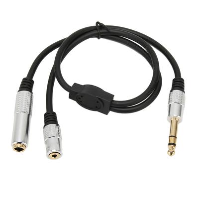 1 Aufgeteilt in 2 Audiokabel 14 Zoll TRS Stereo Splitterkabel 6,35 mm Stecker auf 6,35 mm 3,5 mm Buchse