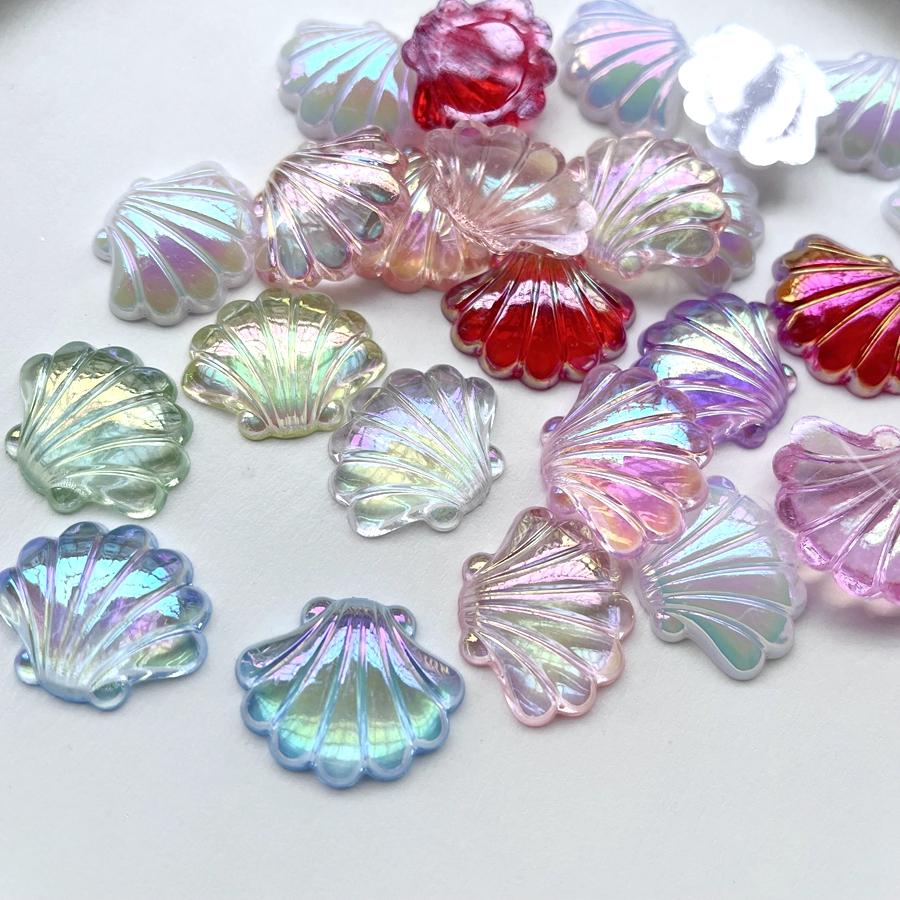 10 Pieces 27*22mm Beautiful AB Color Shell Crystal Rhinestone Flat Back Scrapbook Shell Crystal Rhinestone