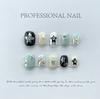 10Pcs Handmade Blue Star Diamond Short Square Press On Nails Full Cover Ballet False Nails With Glue