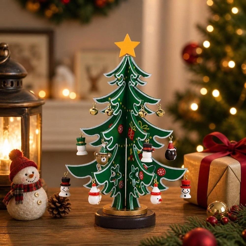 Reindeer Wood Christmas Tree Decoration Santa Pendant DIY Xmas Tree Ornaments Christmas Craft