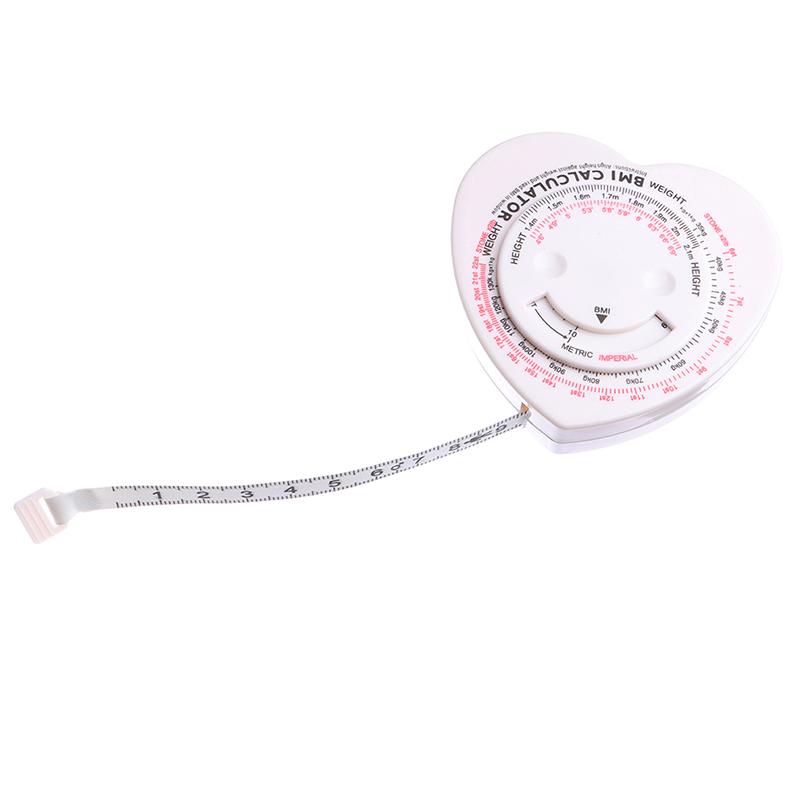 150Cm/60" Heart Shape Bmi Tape Accurate Body Measuring Tape Bmi Calculator Cut Size Measurer Ruler Tailor Tool Clothing Design Measurement Tool