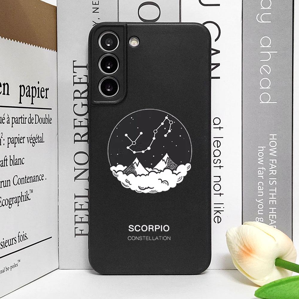 Zodiac Sign Phone Case for Samsung S25 S24 S22 S20 S23 Plus Ultra S21 FE 5G Soft Silicone Cover Constellation Aries Virgo Fundas