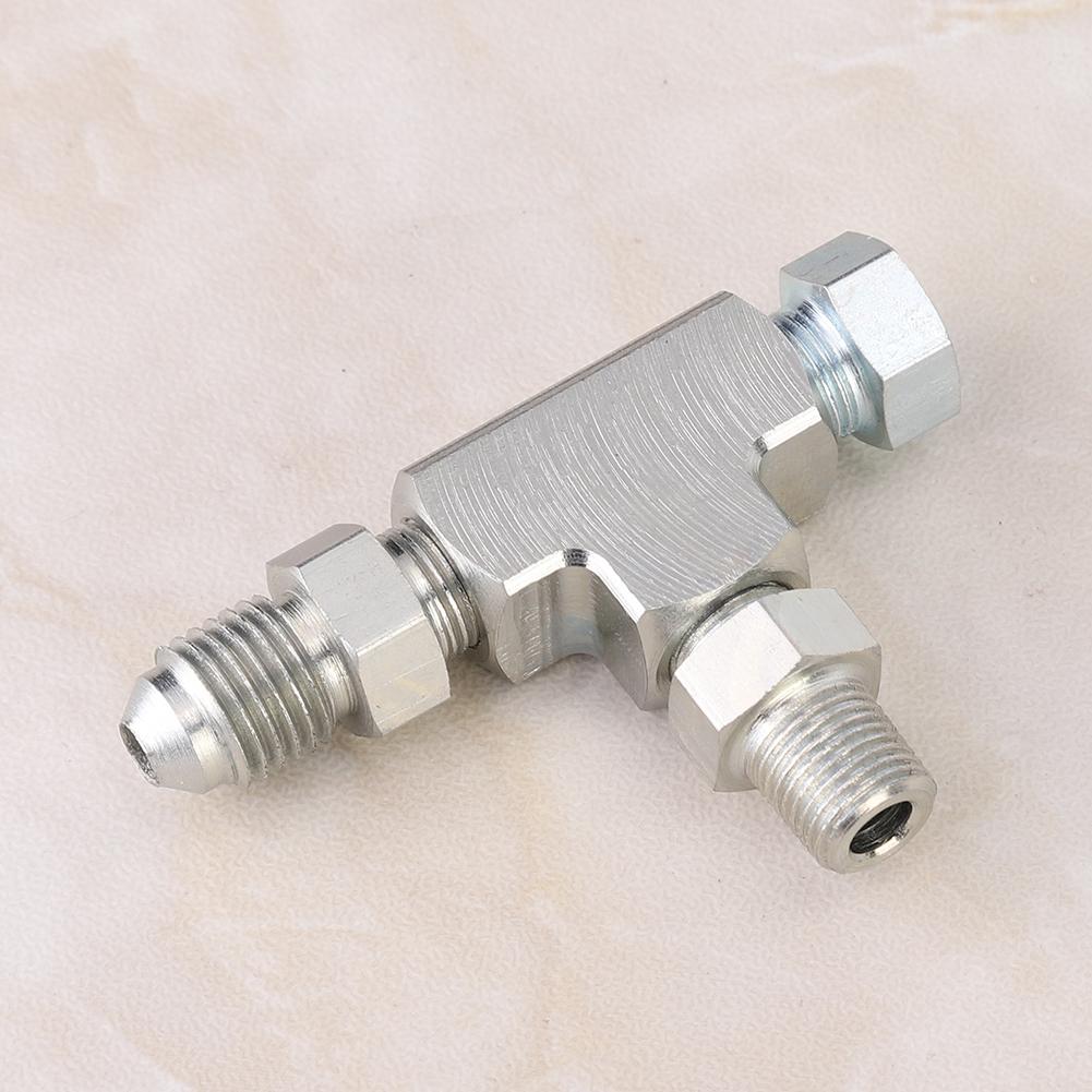 Adapter Fitting Tee 3 Way 1 8  NPT to 4AN & Plug Block Oil Feed Pressure Sensor