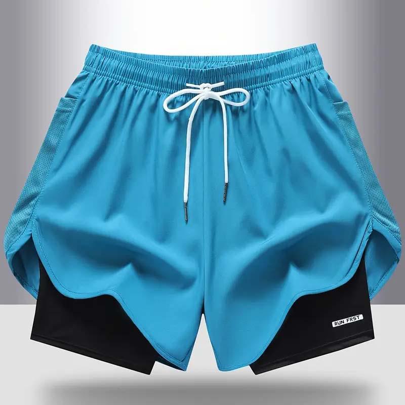 Women's Summer Quick-Dry Breathable Yoga Shorts with Faux Two-Piece Design