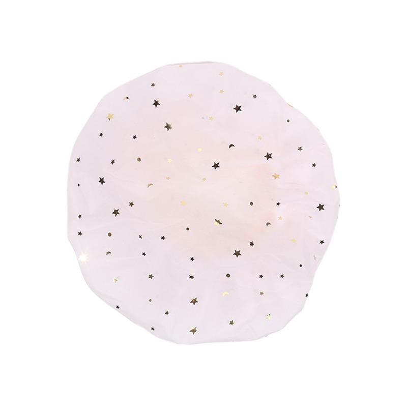 Waterproof Shower Cap For Women Thicken Elastic Bath Hat Oil Proof Kitchen Hair Salon Sanitary Hat Cute Bathroom Accessories Shower Supplies