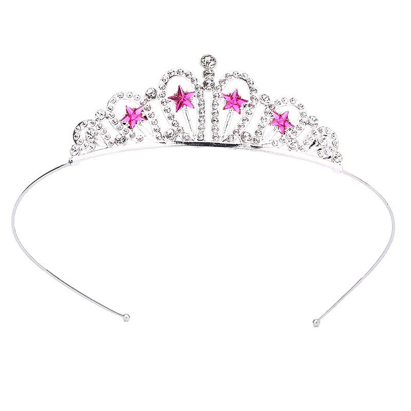 New Girls Alloy Rhinestone Crown Star Headband Headdress Multi Color Birthday Crown Princess Headband Accessories